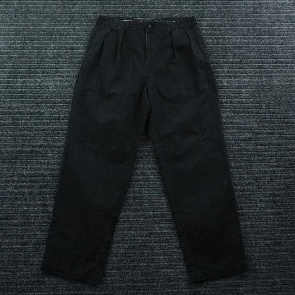 Vintage Polo Ralph Lauren Chino Pants Mens 36x29 Black Pleated Cotton Relaxed